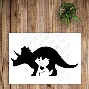 *2 for $20* Mama and Baby Dinosaur vinyl decal Sticker Handcrafted Family